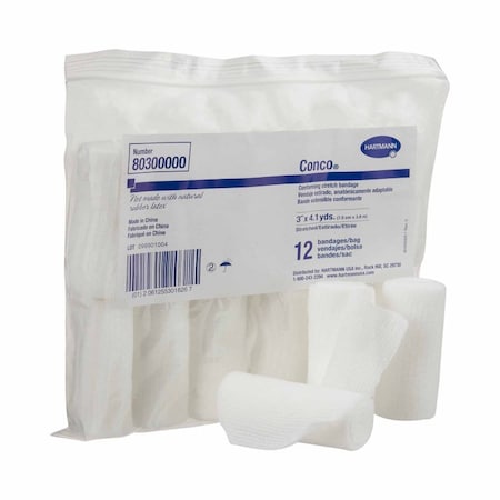 Conco Conforming Bandage 3 Inch X 4-1/10 Yard, NonSterile 1-Ply Roll Shape, 12PK 80300000